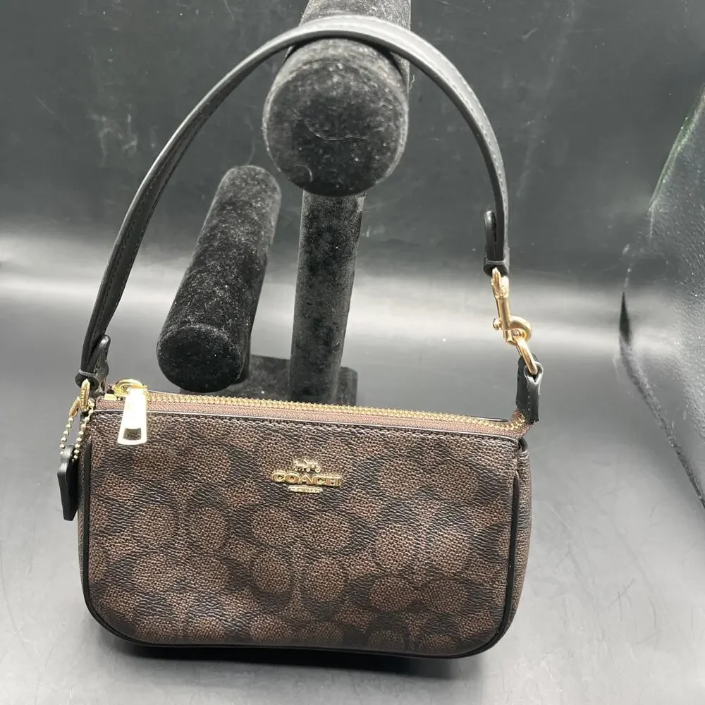 COACH Nolita 19 In Signature Canvas CW426 DARK BROWN SHOULDER BAG SMALL BROWN